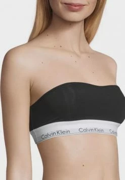 Blitzangebot ❤️ Calvin Klein Bandeau-BH, Trägerlos, Elastisches Logo-Unterbrustband, Für Damen 001 BLACK ???? -Wonderbra Shop unnamed file 1230