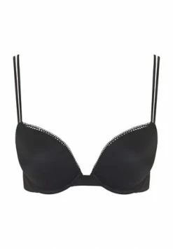 Coupon ???? Calvin Klein Push-up-BH, Bügel, Picots, Für Damen Schwarz ????