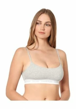 Brandneu ???? Calvin Klein Bralette, Logo-Bund, Rückenausschnitt, Für Damen Grau ????