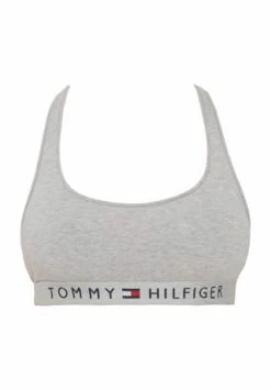 Rabatt 🔔 TOMMY HILFIGER Original Cotton Bustier, Markenschriftzug, Baumwolle, Für Damen Hellgrau 🎁