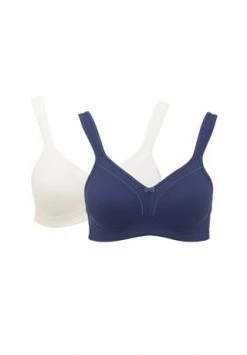 Coupon ⌛ Susa Elegance Soft-BH, Bügellos, 2er-Pack, Zierschleife, Für Damen 313 MARINE/ CHAMPAGNER ????