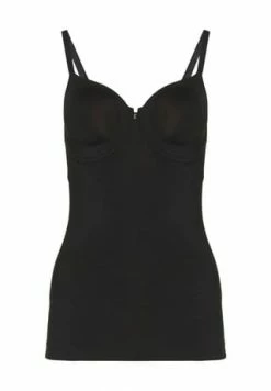 Blitzangebot ???? SYLVIA SPEIDEL. BH-Hemd "Sidney", Eingearbeitete Formbügel, Unifarben, Für Damen Schwarz ????