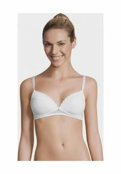 Neu ???? SYLVIA SPEIDEL. Smilla T-Shirt-BH, Spitzenbesatz, Anhänger, Für Damen Weiß ????