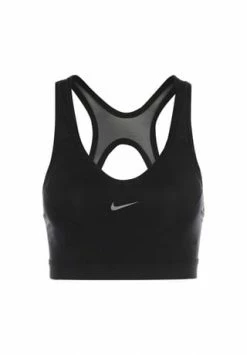 Brandneu ???? NIKE PERFORMANCE Swoosh Icon Clash Sport-BH Damen Schwarz/ Dunkelgrau ????