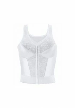 Neu ???? Exquisite® FORM Langer Stütz-BH Mit Vorderverschluss Und Spitze Weiß (WH) ????