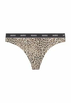 Angebote 👍 HUGO String "TRIPLET THONG STRIPE", Logo-Bund, Animal-Print, Für Damen 975 OPEN MISCELLA ✨