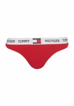 Aktion 🔔 TOMMY HILFIGER String, Logobund, Unifarben, Für Damen Dunkelrot ✨