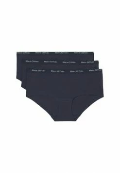 Angebote ???? Marc O'Polo Damen Slips 3er Pack - W-Panty, Briefs, Cotton Stretch, Einfarbig Blau ????