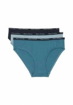 Coupon ⭐ Marc O'Polo Damen Slips 3er Pack - W-Mini, Briefs, Cotton Stretch, Einfarbig Petrol/ Weiß/ Blau ????