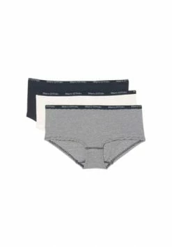Rabatt ⌛ Marc O'Polo Damen Slips 3er Pack - W-Panty, Briefs, Cotton Stretch, Einfarbig Blau/ Grau/ Weiß ????