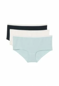 Am billigsten ???? Marc O'Polo Damen Slips 3er Pack - W-Panty, Briefs, Cotton Stretch, Einfarbig Blau/Weiß ????