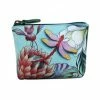 Bestpreis ✔️ ANUSCHKA Mini Geldbörse Jardin Bleu Aus Handbemaltem Leder Mehrfarbig ????