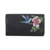 Rabatt ⌛ ANUSCHKA Brieftasche Hummingbird Black (Handbemalt Leder) Mehrfarbig ????