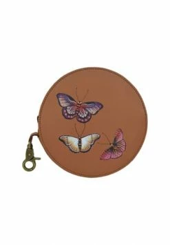 Am billigsten 😀 ANUSCHKA Mini Geldbörse Honey (Handbemalt Leder) Mehrfarbig 🎉