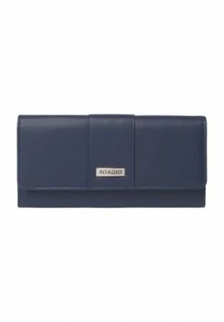 Aktion 🧨 Adagio Langbörse, Kunstleder, Uni, Für Damen Dunkelblau ✨