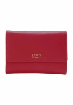 Angebote 😀 L.CREDI Geldbörse "Evelyn", Logo-Print, Uni, Für Damen Rot 🥰